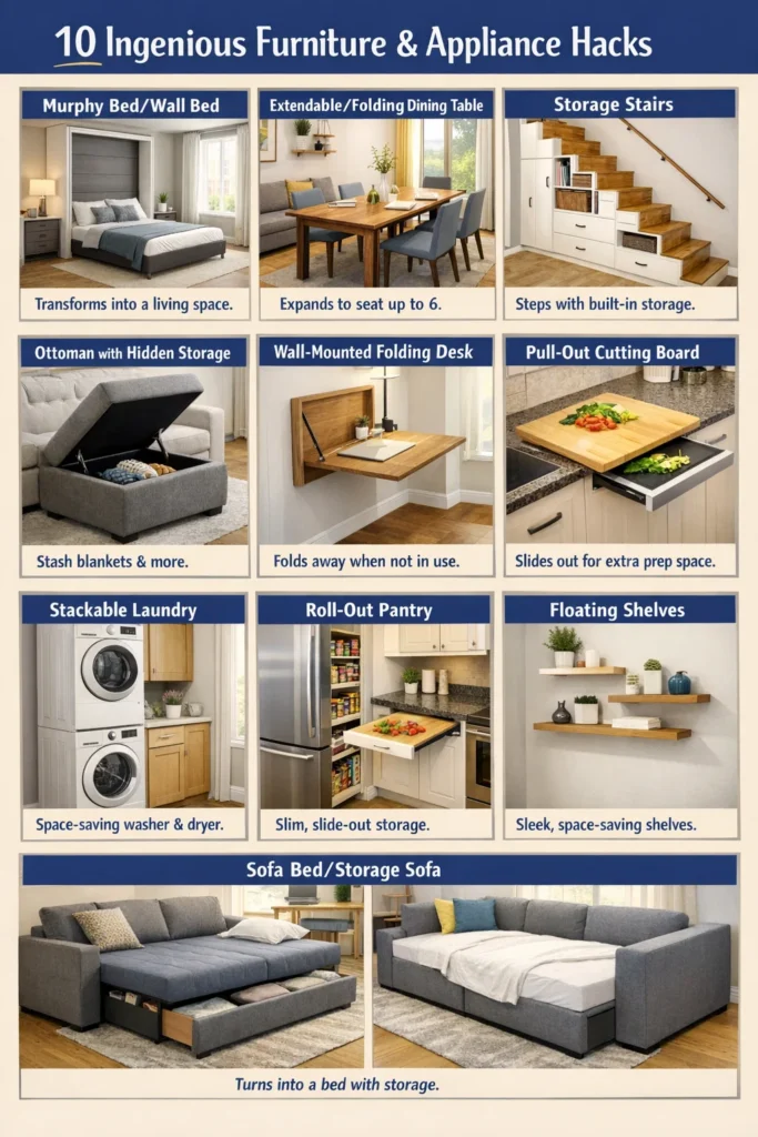 10 Ingenious Furniture & Appliance Hacks