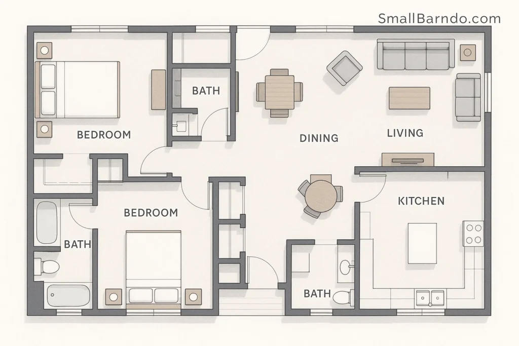 15 Ultimate 2 Bedroom 2 Bathroom Floor Plans for Maximum Privacy & Comfort