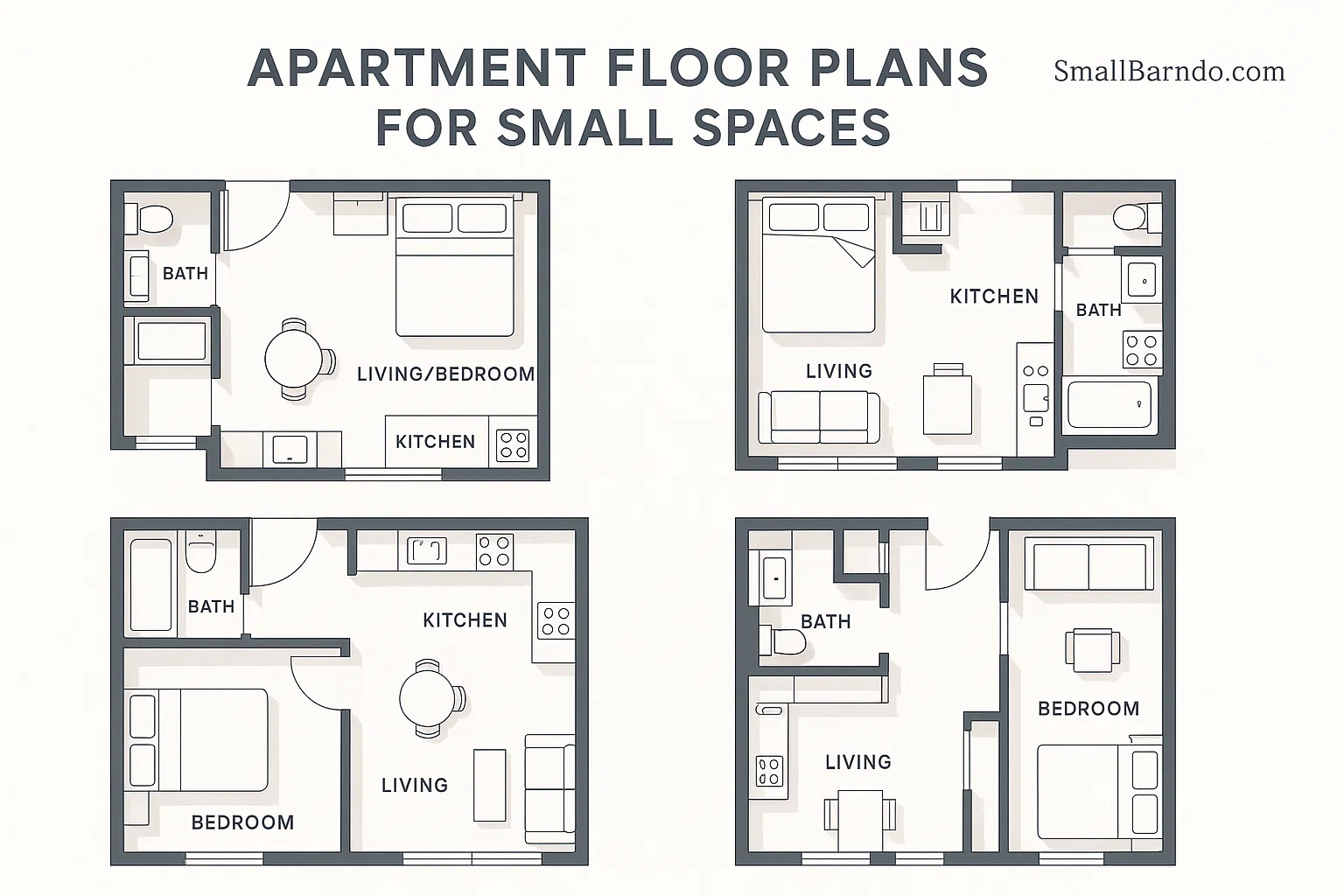 20 Essential Apartment Floor Plans for Small Spaces Storage & Zoning Strategies