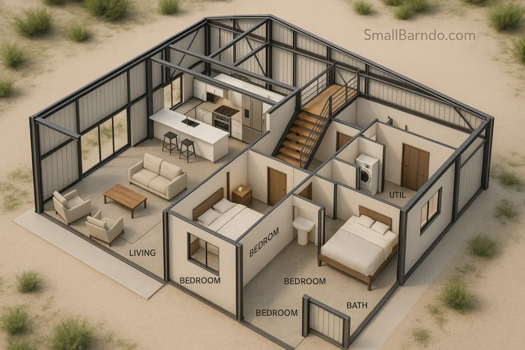 Brilliant Barndominium Layout Designs for Open Concept Living