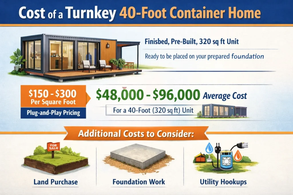 How much does a finished, turnkey container home cost to buy