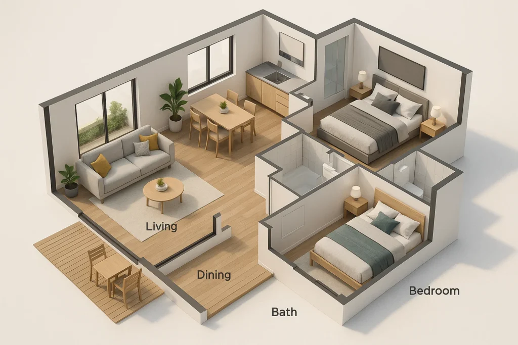 Modern Floor Plan of Two Bedroom Houses for Every Lifestyle