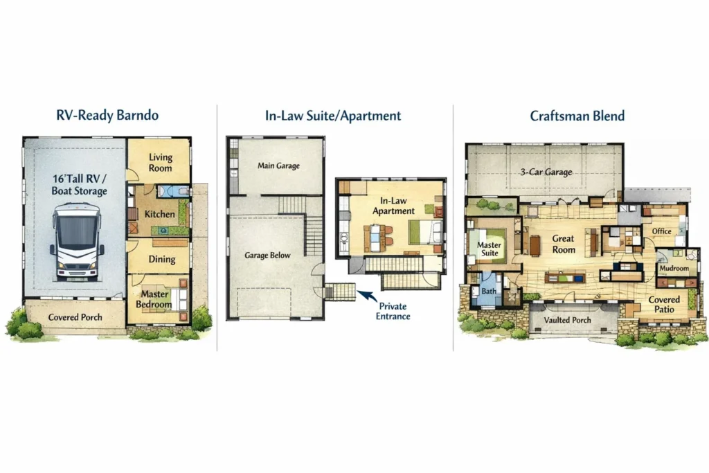 Specialty & Unique Barndominium Floor Plans (Custom Focus)
