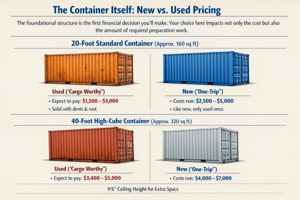 The Container Itself New vs. Used Pricing