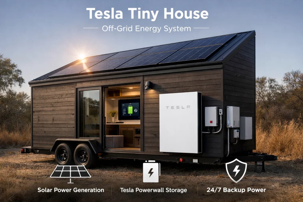 heart of the Tesla Tiny House is its unified energy system