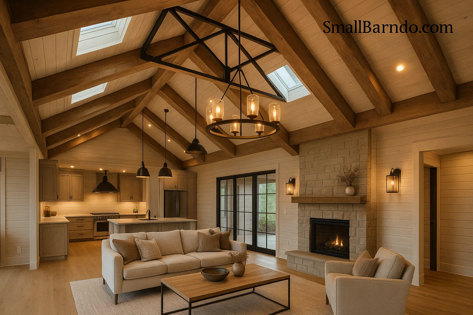 35 Dramatic Barndominium Ceiling Ideas Vaulted Designs and Wood Beam Finishes
