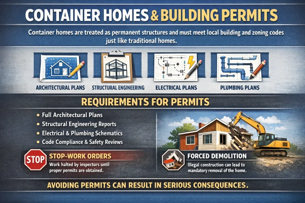 Do you have to get permits to build inside shipping container homes