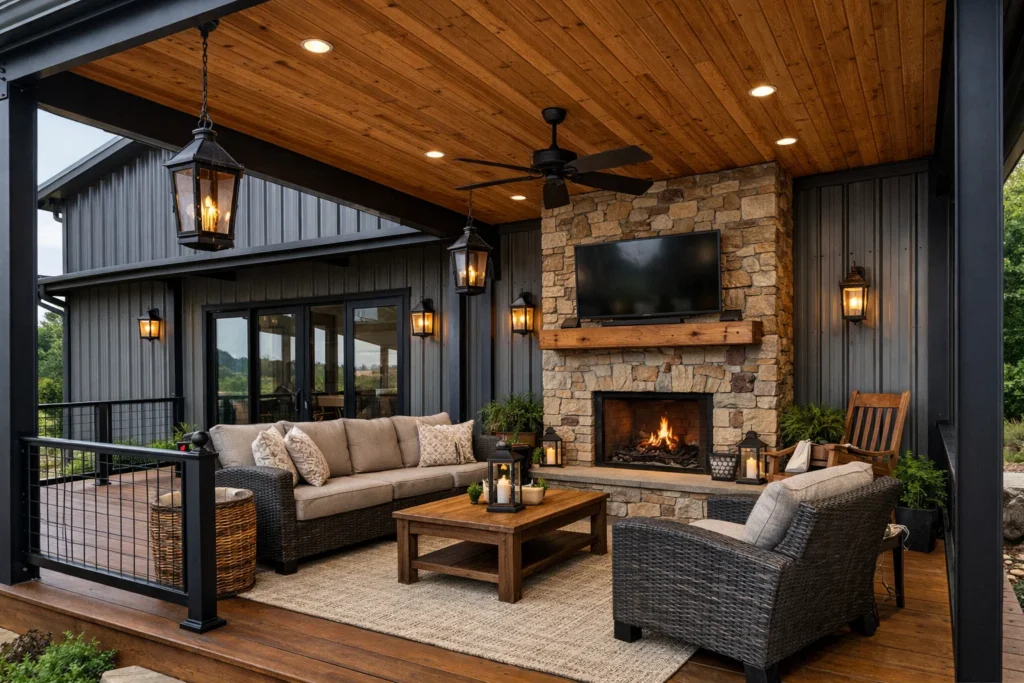 How can I incorporate barndominium porch ideas into my build without compromising style