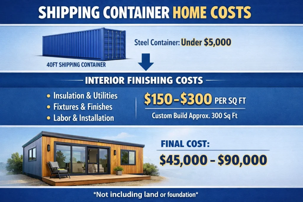 Is it expensive to finish the interior of a shipping container home
