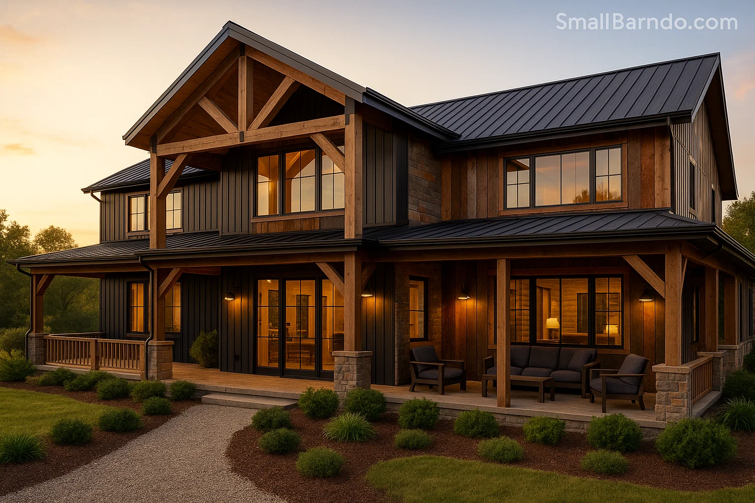 Masterful Barndominium Exterior Ideas The Best Siding Combinations (Wood, Stone, Metal)