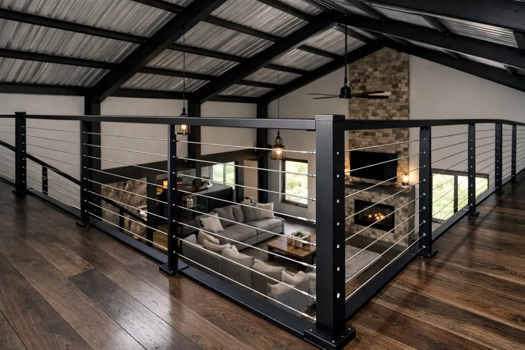 This is the go-to choice for a sleek, modern, yet subtly industrial look, pairing perfectly with the steel structure of a barndominium
