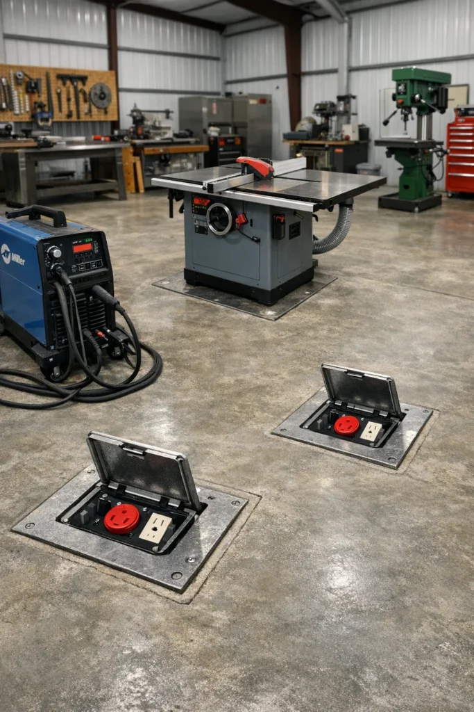 Don't limit yourself to the walls. When you're building a barndo, you have the opportunity to run floor conduits before the concrete is poured