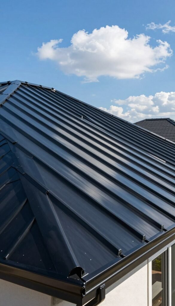 black metal roof